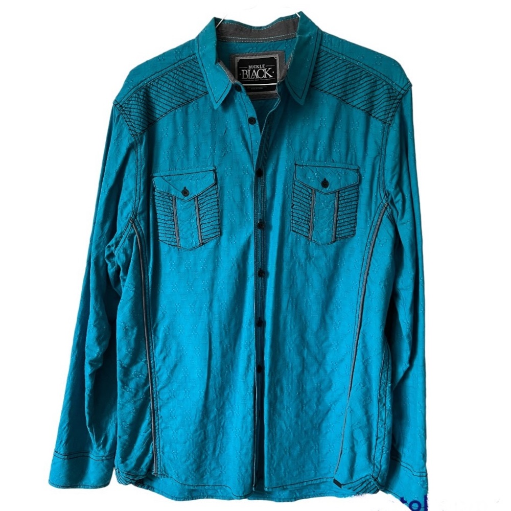 Buckle Black Men’s Athletic Light Blue Button Down Shirt SZ XL